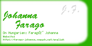 johanna farago business card